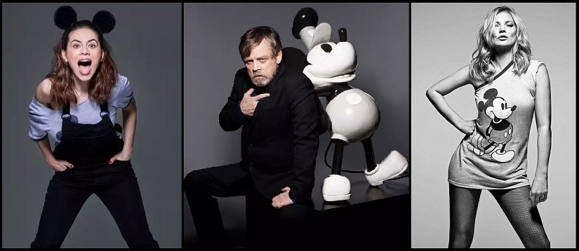 Hayley Atwell, Mark Hamill, Kate Moss and other celebrities came together to celebrate 90 years of Mickey Mouse. Image via Twitter