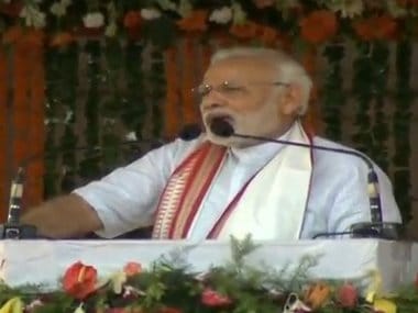 Narendra Modi addressing a rally in Cuttack commemorating 4 years of NDA govt. Twitter @BJP4India