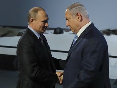 File image of Russian president Vladimir Putin and Israeli prime minister Benjamin Netanyahu. Reuters