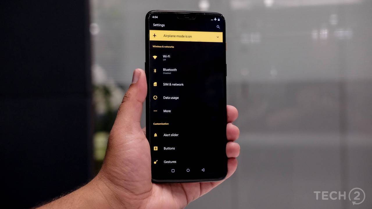 The phone gets a black and yellow theme as default, there is, however, a toggle to go back to the white and black theme. Image: tech2/ Amrita Rajput The phone gets a black and yellow theme as default, there is, however, a toggle to go back to the white and black theme. Image: tech2/ Amrita Rajput