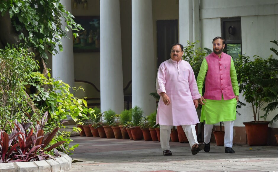 The party also rushed three senior ministers — Dhamendra Pradhan, Prakash Javadekar and JP Nadda to strategise with the local leadership. BJP spokesman Shantaram said his party was open to an alliance with the JD-S or seek its support to form the new government. PTI The party also rushed three senior ministers — Dhamendra Pradhan, Prakash Javadekar and JP Nadda to strategise with the local leadership. BJP spokesman Shantaram said his party was open to an alliance with the JD-S or seek its support to form the new government. PTI