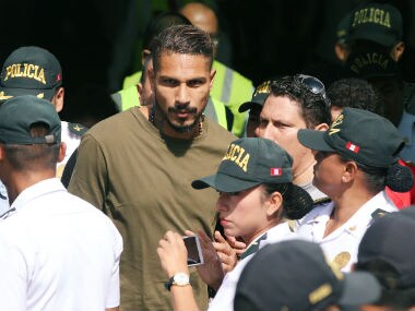 Paolo Guerrero arrives in Lima, Peru. Reuters