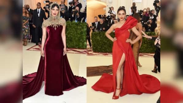 Met Gala 2018: Priyanka Chopra dazzles in wine-red Ralph Lauren, Deepika Padukone opts for Prabal Gurung