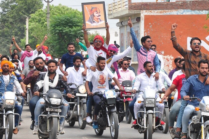 Procession of Thakurs on the occasion of Maharana Pratap Jayanti on Wednesday before Sachin was killed. Image courtesy PC Mahesh Kumar