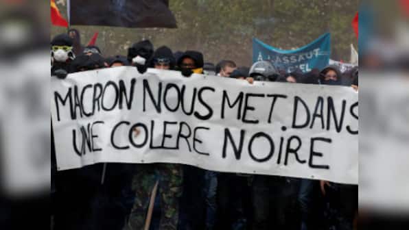 Artists and students celebrate 50th anniversary of France's May 1968 revolt, Emmanuel Macron stays away