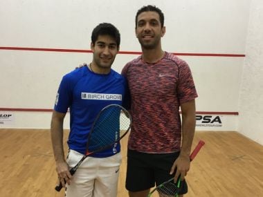 Ramit Tandon (L) won Abu Dhabi Squash Open last week. Image: Twitter/ @PSAWorldTour