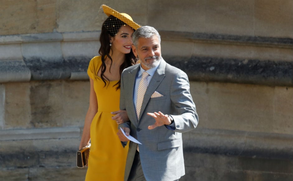 Actor George Clooney and his wife British lawyer Amal Clooney arrive for the wedding ceremony. Reuters