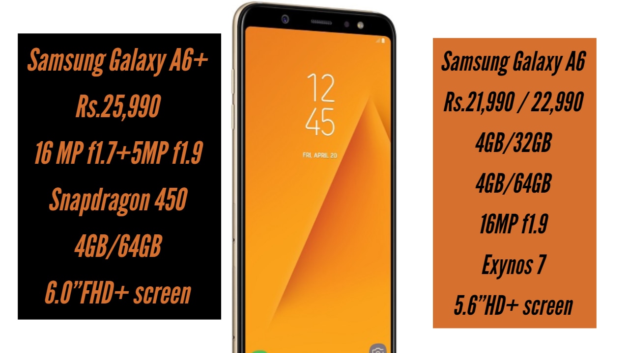 Samsung Galaxy A6+ and A6 specifications