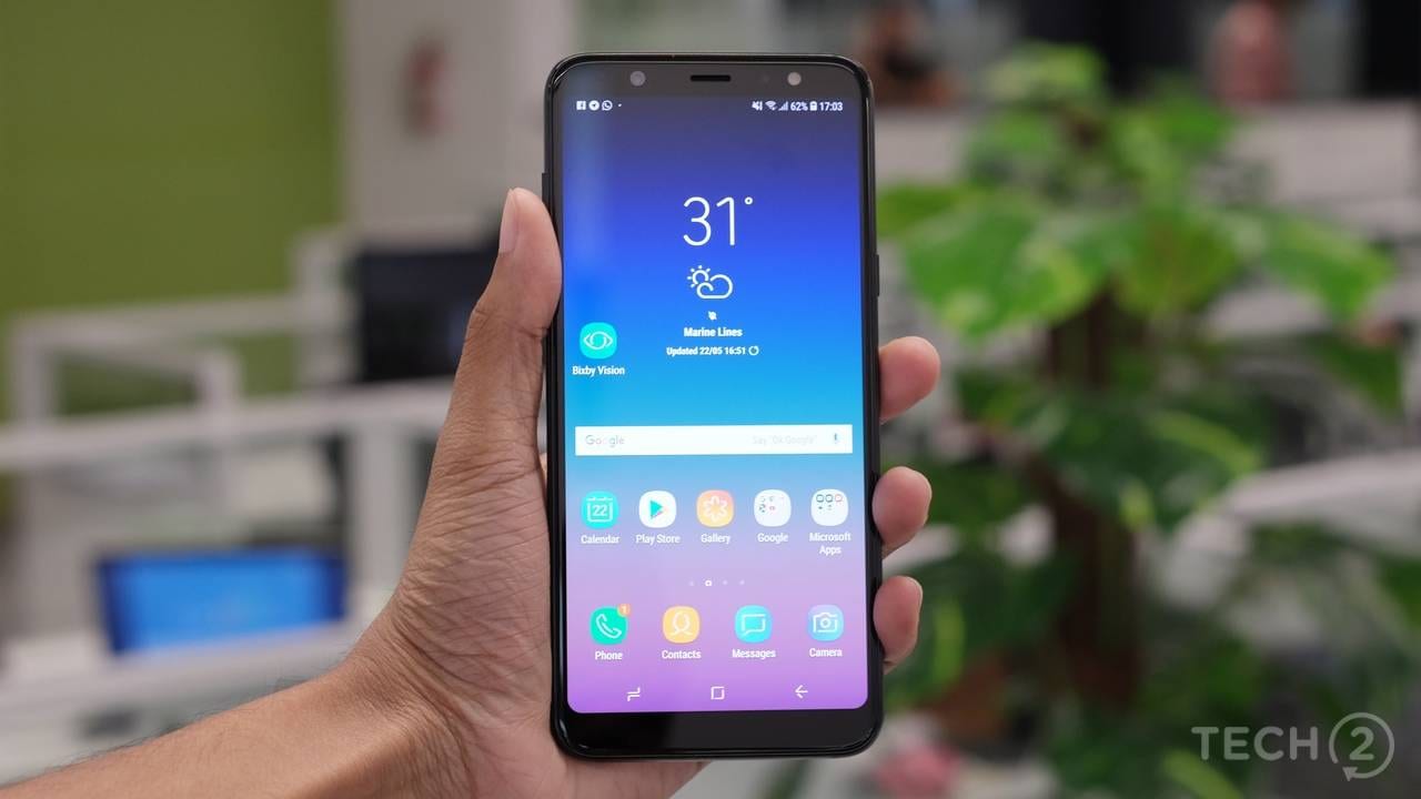 The Samsung Galaxy A6 Plus. Image: tech2/Sheldon Pinto