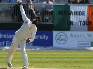 Shadab Khan in action against Ireland during the one-off Test. Reuters
