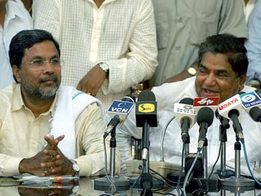 File image of Siddaramaiah with former Karnataka chief minister N Dharam Singh. Getty Images