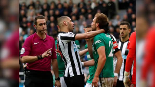 Premier League: Newcastle United striker Islam Slimani charged with violent conduct by FA for kicking Craig Dawson