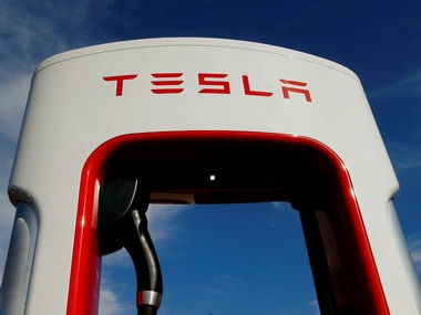 A charging station for electric-powered Tesla cars. Image: Reuters
