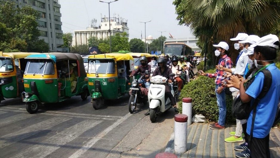 Air pollution data being collected in Delhi.