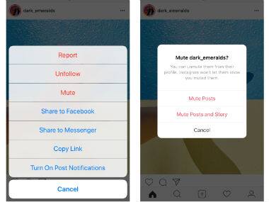Instagram introduces a button for muting Posts and Stories from accounts without notifying the follower
