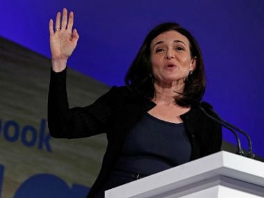 Sheryl Sandberg, Facebook's chief operating officer, addresses the Facebook Gather conference in Brussels, Belgium January 23, 2018. Reuters