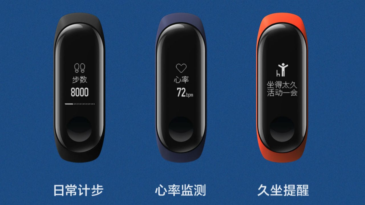 The Mi Band 3 has a touchscreen display . Image credits: Weibo