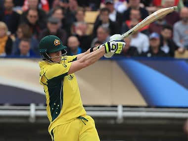 Steve Australia’s Steven Smith plays a shot during the ICC Champions Trophy match between England and Australia at Edgbaston in Birmingham, central England on June 10, 2017. / AFP PHOTO / Lindsey Parnaby / RESTRICTED TO EDITORIAL USE