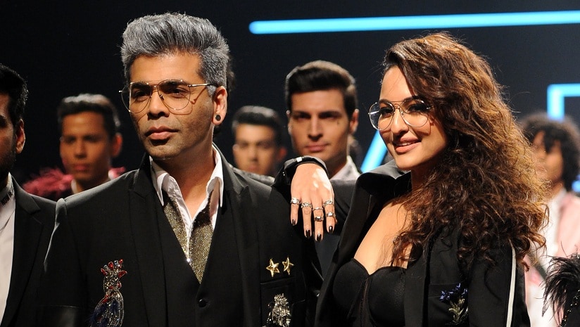File image of Karan Johar and Sonakshi Sinha. AFP