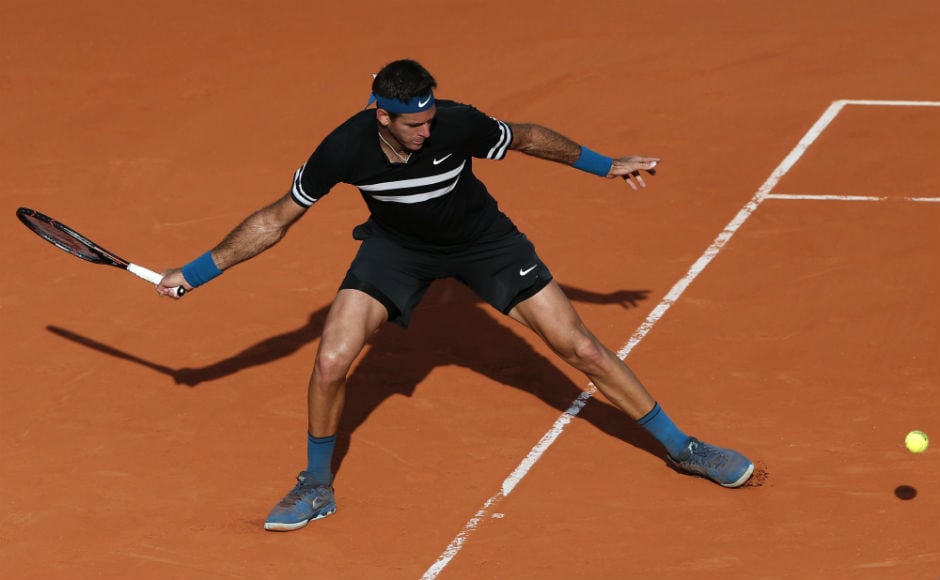 Argentina's Juan Martin del Potro returns a shot against France's Julien Benneteau during their second round match. AP Argentina's Juan Martin del Potro returns a shot against France's Julien Benneteau during their second round match. AP