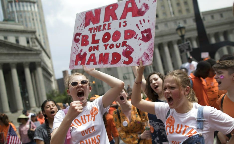 The National Rifle Association (NRA) and the US government are constantly criticised for their gun laws. AP The National Rifle Association (NRA) and the US government are constantly criticised for their gun laws. AP