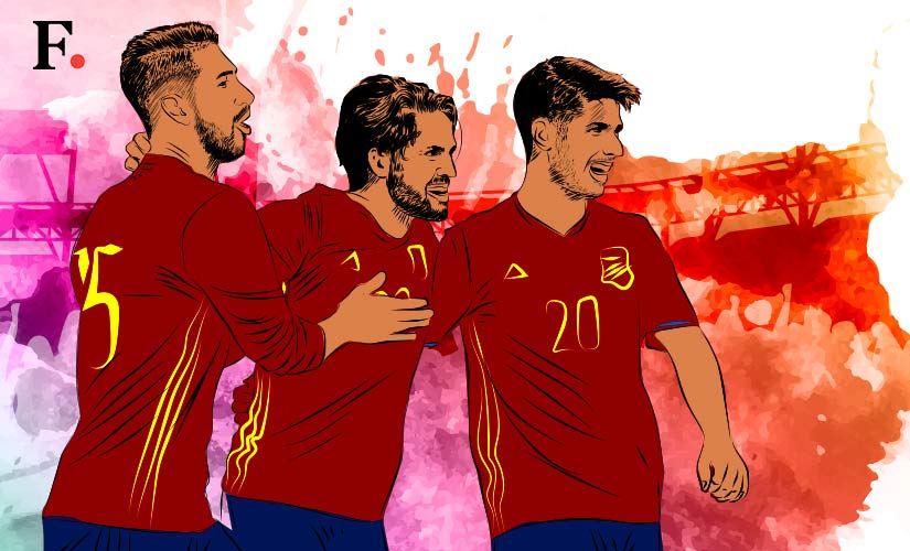 Spain's new generation of midfielders has helped them regain the lost edge in their play. Art by Rajan Gaikwad
