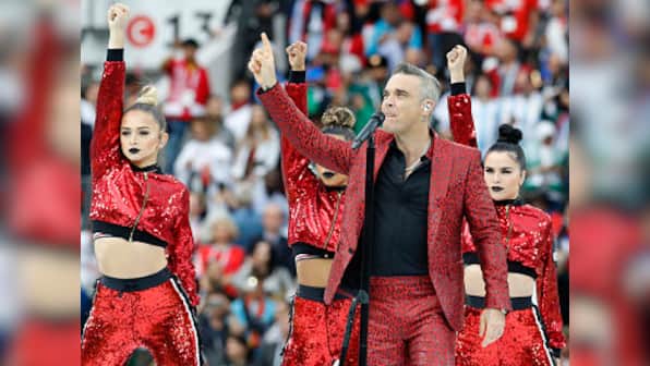 FIFA World Cup 2018: Robbie Williams courts controversy after making obscene gesture at opening ceremony