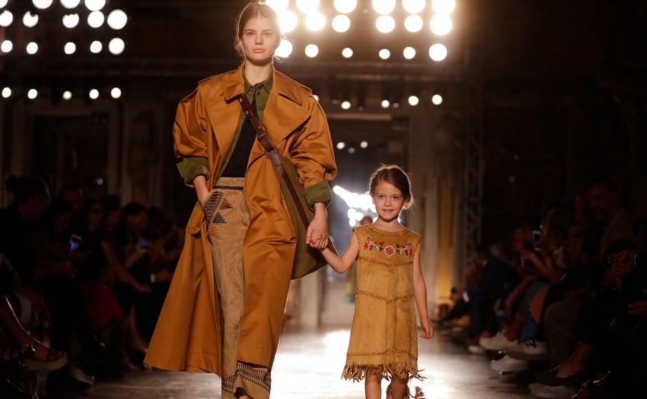 Alberta Ferretti's cruise collection featured ethnic casual looks in khaki, burned orange and olive green. The Associated Press/ Luca Bruno
