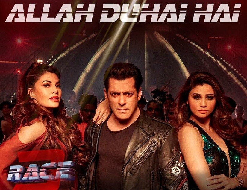 Jacqueline, Salman and Daisy Shah in Allah Duah Hai. Image via Twitter