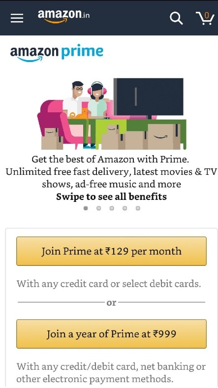 Amazon India Introduces Monthly Prime Subscription At Rs 129 Technology News Firstpost