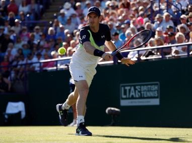Andy Murray in action during his second round match against Kyle Edmund. Reuters