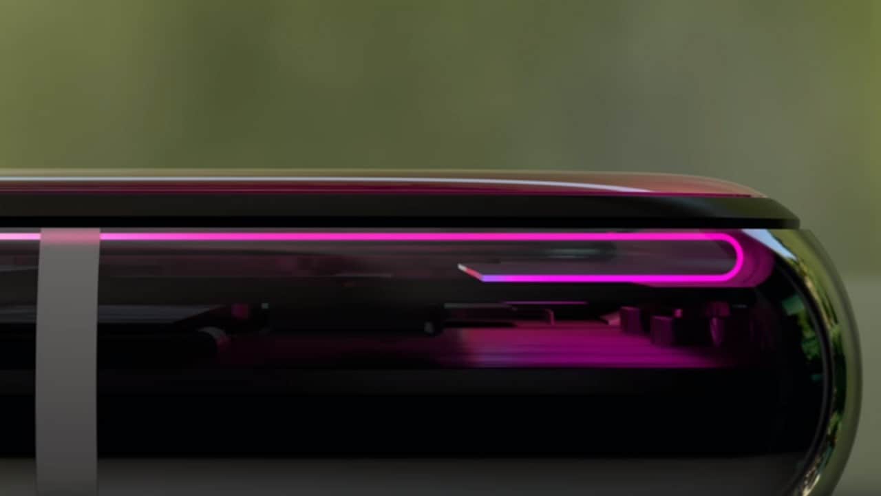 Apple iPhone X OLED display bends below the bottom edge, removing the need to sport a chin at the bottom end.