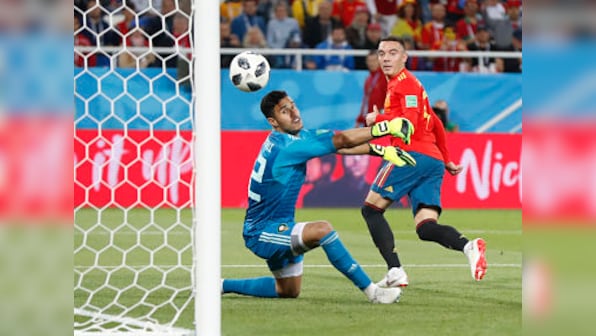 FIFA World Cup 2018: Iago Aspas' VAR-assisted equaliser helps Spain top Group B with draw against Morocco