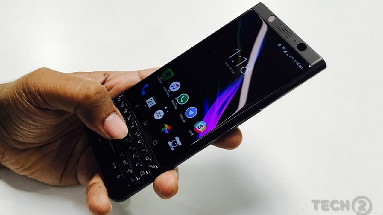 The BlackBerry KEYOne was launched last year running Android Nougat 7.1 out of the box. Image: tech2/ Rehan Hooda