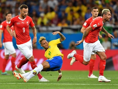 Neymar was fouled repeatedly by Swiss defenders looking to contain Brazil's attacking threat. AFP