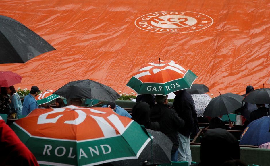 General view during a rain delay at Roland Garros. Reuters General view during a rain delay at Roland Garros. Reuters