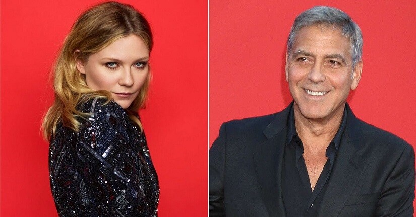 Kirsten Dunst and George Clooney. Image via Twitter