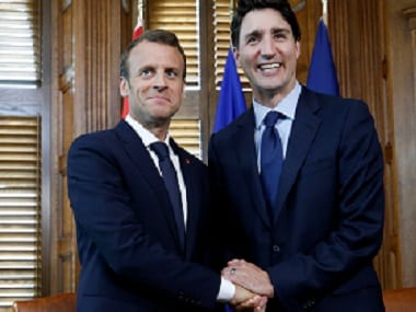 File image of French President Emmanuel Macron and Canada's Prime Minister Justin Trudeau. Reuters