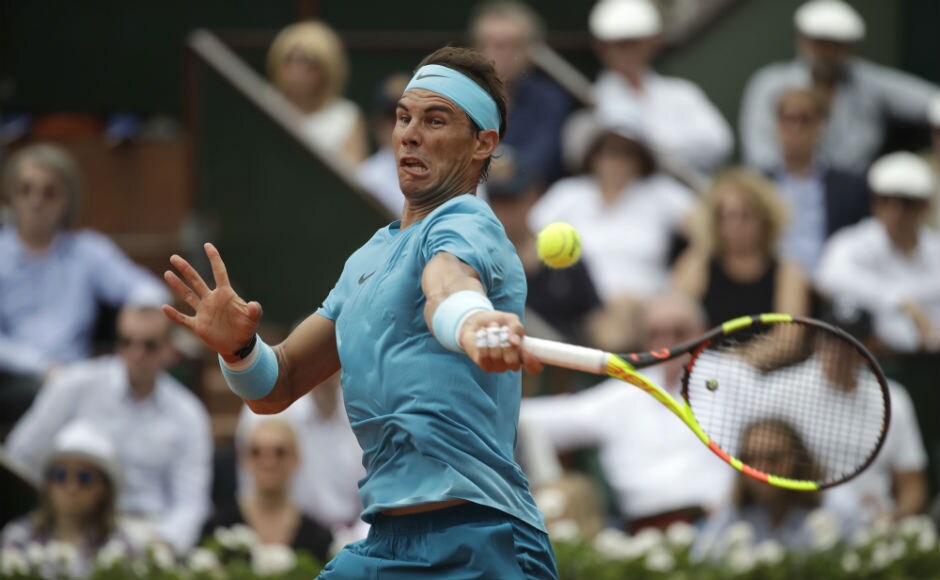 Spain's Rafael Nadal plays a powerful backhand shot against Austria's Dominic Thiem. AP Spain's Rafael Nadal plays a powerful backhand shot against Austria's Dominic Thiem. AP