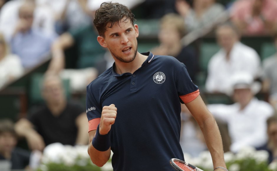 Austria's Dominic Thiem clenches his fist after scoring a point against Spain's Rafael Nadal in the men's final. AP Austria's Dominic Thiem clenches his fist after scoring a point against Spain's Rafael Nadal in the men's final. AP