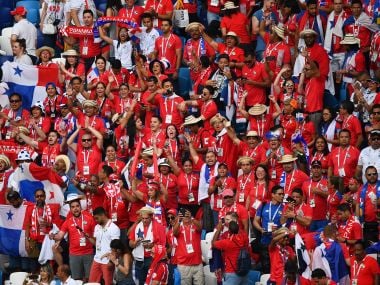 Panamanian fans react after the Group G match of the 2018 Russia World Cup against England. AFP