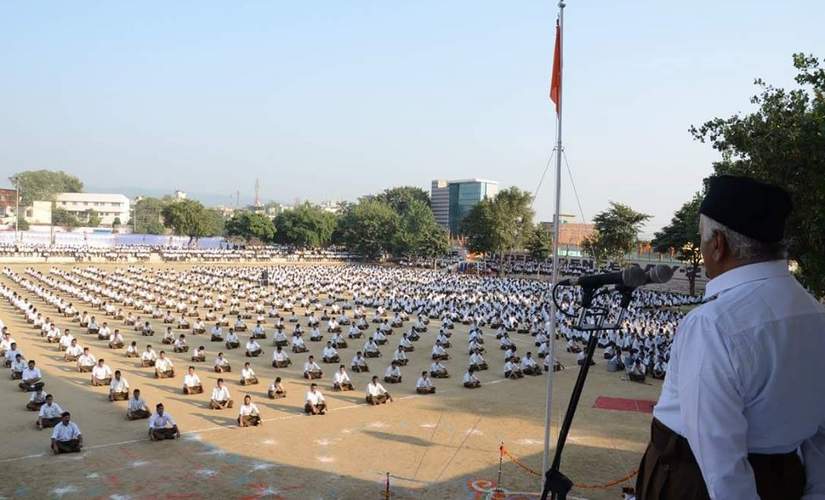 File image of Mohan Bhagwat in Jammu. Image procured by Arjun Sharma/ 101Reporters