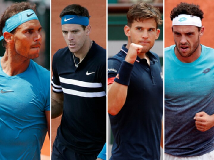 French Open 2018: Rafael Nadal faces Juan Martin del Potro in blockbuster semi-final; Dominic Thiem takes on giant-killing Marco Cecchinato