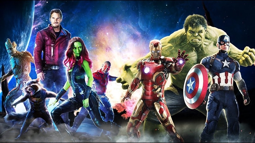 Guardians of the Galaxy and the Avengers. Image via Facebook