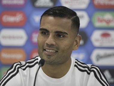 Argentina's defender Gabriel Mercado attends a press conference at the team's base camp ahead of the Croatia clash. AFP