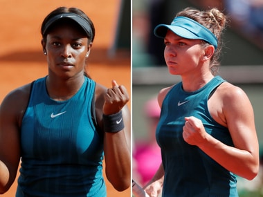 Sloane Stephens (L) lost to Simona Halep in the French Open final. Reuters