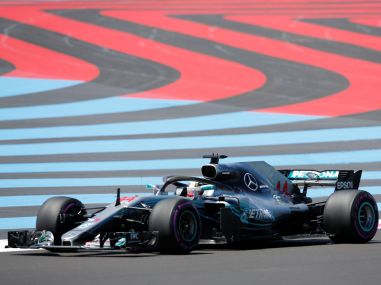 Mercedes' Lewis Hamilton during practice in France. Reuters