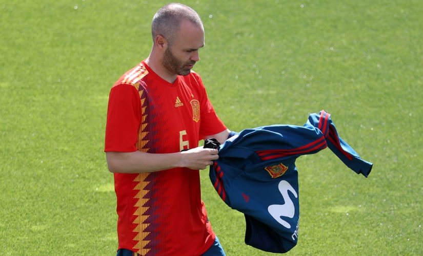 pain's Andres Iniesta during the team photo. Reuters