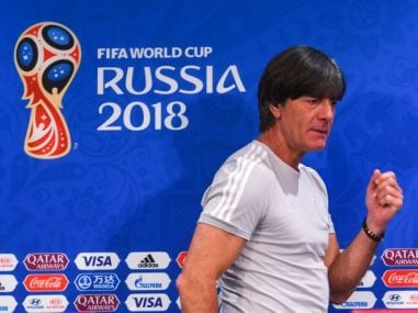 Germany's coach Joachim Loew gives a press conference at the Luzhniki Stadium. AFP