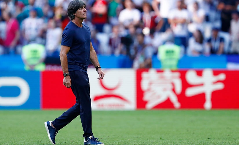 Germany's coach Joachim Loew reacts after his team did not qualify following the Russia 2018 World Cup Group F football match between South Korea and Germany at the Kazan Arena in Kazan on June 27, 2018. / AFP PHOTO / BENJAMIN CREMEL / RESTRICTED TO EDITORIAL USE - NO MOBILE PUSH ALERTS/DOWNLOADS